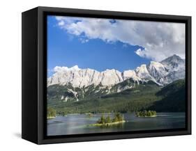 Lake Eibsee with Mt. Zugspitze, Bavaria, Germany-Martin Zwick-Framed Stretched Canvas