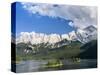 Lake Eibsee with Mt. Zugspitze, Bavaria, Germany-Martin Zwick-Stretched Canvas