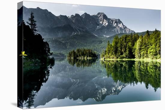 Lake Eibsee with 'Zugspitze'-null-Stretched Canvas