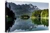 Lake Eibsee with 'Zugspitze'-null-Stretched Canvas