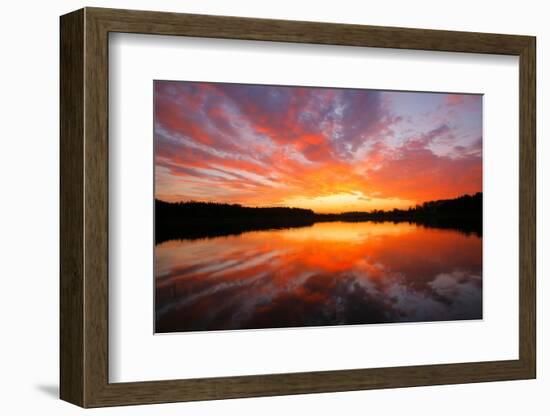 Lake, Evening Mood, Afterglow-Alfons Rumberger-Framed Photographic Print