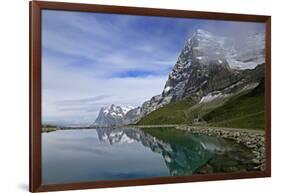 Lake Fallboden, Eiger and Wetterhorn, Grindelwald, Bernese Oberland, Canton of Bern, Switzerland, E-Hans-Peter Merten-Framed Photographic Print