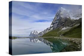 Lake Fallboden, Eiger and Wetterhorn, Grindelwald, Bernese Oberland, Canton of Bern, Switzerland, E-Hans-Peter Merten-Stretched Canvas