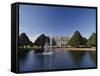Lake, Fountain and Ornamental Trees in Hampton Court Palace Grounds, Near London-Nigel Blythe-Framed Stretched Canvas