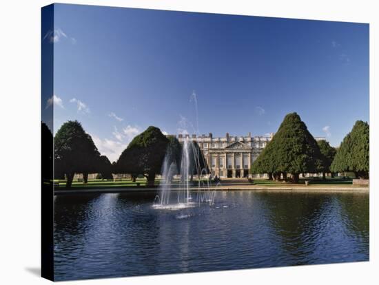 Lake, Fountain and Ornamental Trees in Hampton Court Palace Grounds, Near London-Nigel Blythe-Stretched Canvas