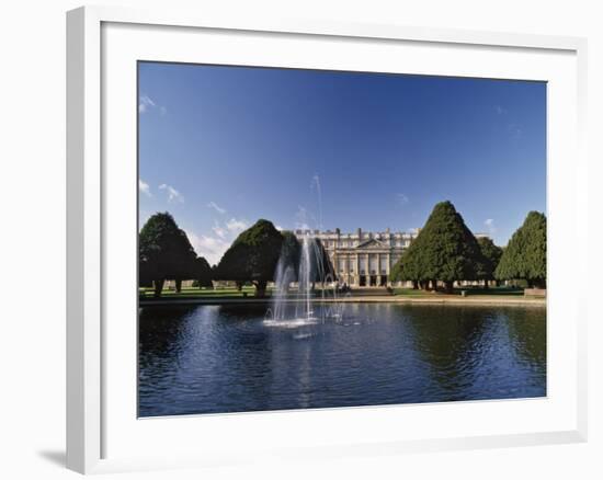 Lake, Fountain and Ornamental Trees in Hampton Court Palace Grounds, Near London-Nigel Blythe-Framed Photographic Print