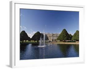 Lake, Fountain and Ornamental Trees in Hampton Court Palace Grounds, Near London-Nigel Blythe-Framed Photographic Print