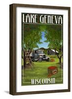 Lake Geneva, Wisconsin - Apple Harvest-Lantern Press-Framed Art Print