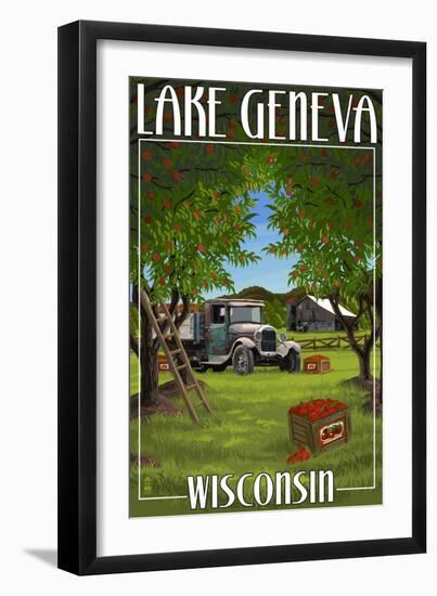 Lake Geneva, Wisconsin - Apple Harvest-Lantern Press-Framed Art Print