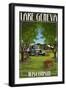 Lake Geneva, Wisconsin - Apple Harvest-Lantern Press-Framed Art Print