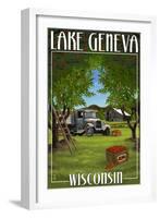 Lake Geneva, Wisconsin - Apple Harvest-Lantern Press-Framed Art Print