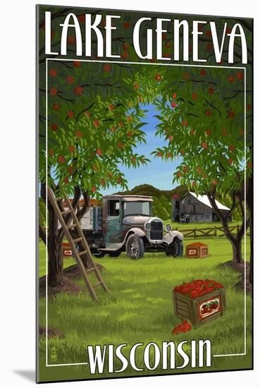 Lake Geneva, Wisconsin - Apple Harvest-Lantern Press-Mounted Art Print