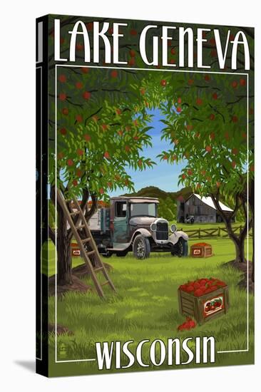 Lake Geneva, Wisconsin - Apple Harvest-Lantern Press-Stretched Canvas