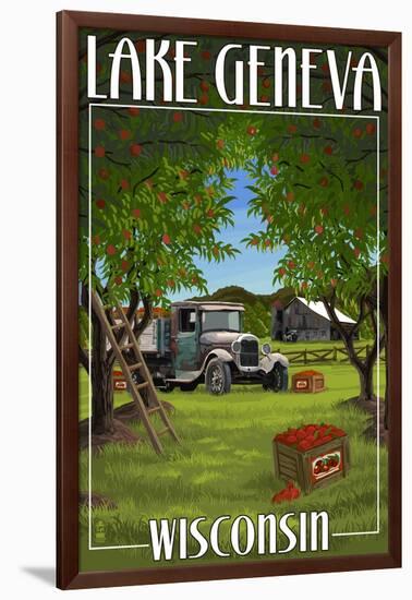 Lake Geneva, Wisconsin - Apple Harvest-Lantern Press-Framed Art Print