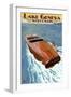 Lake Geneva, Wisconsin - Chris Craft Wooden Boat-Lantern Press-Framed Art Print
