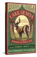 Lake Geneva, Wisconsin - Deer Pale Ale-Lantern Press-Stretched Canvas