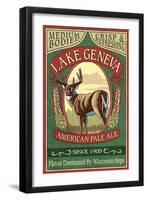 Lake Geneva, Wisconsin - Deer Pale Ale-Lantern Press-Framed Art Print