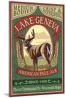 Lake Geneva, Wisconsin - Deer Pale Ale-Lantern Press-Mounted Art Print