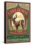 Lake Geneva, Wisconsin - Deer Pale Ale-Lantern Press-Framed Stretched Canvas
