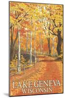 Lake Geneva, Wisconsin - Fall Colors-Lantern Press-Mounted Art Print