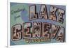 Lake Geneva, Wisconsin - Large Letter Scenes-Lantern Press-Framed Art Print