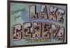 Lake Geneva, Wisconsin - Large Letter Scenes-Lantern Press-Framed Art Print