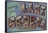 Lake Geneva, Wisconsin - Large Letter Scenes-Lantern Press-Framed Stretched Canvas