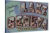 Lake Geneva, Wisconsin - Large Letter Scenes-Lantern Press-Stretched Canvas