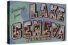 Lake Geneva, Wisconsin - Large Letter Scenes-Lantern Press-Stretched Canvas