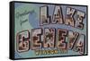 Lake Geneva, Wisconsin - Large Letter Scenes-Lantern Press-Framed Stretched Canvas