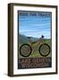 Lake Geneva, Wisconsin - Mountain Bike Scene - Ride the Trails-Lantern Press-Framed Art Print