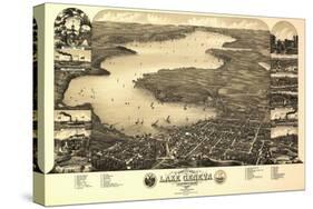 Lake Geneva, Wisconsin - Panoramic Map-Lantern Press-Stretched Canvas