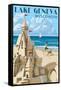 Lake Geneva, Wisconsin - Sand Castle-Lantern Press-Framed Stretched Canvas