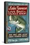 Lake Geneva, Wisconsin - Tackle Shop Bass-Lantern Press-Framed Stretched Canvas