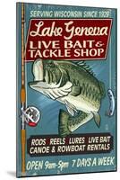 Lake Geneva, Wisconsin - Tackle Shop Bass-Lantern Press-Mounted Art Print