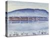 Lake Geneva with Mont Salève and Swans-Ferdinand Hodler-Stretched Canvas