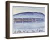 Lake Geneva with Mont Salève and Swans-Ferdinand Hodler-Framed Giclee Print