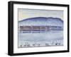 Lake Geneva with Mont Salève and Swans-Ferdinand Hodler-Framed Giclee Print