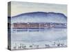 Lake Geneva with Mont Salève and Swans-Ferdinand Hodler-Stretched Canvas