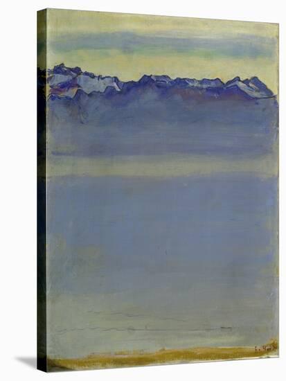 Lake Geneva with Savoyer Alps. 1907-Ferdinand Hodler-Stretched Canvas