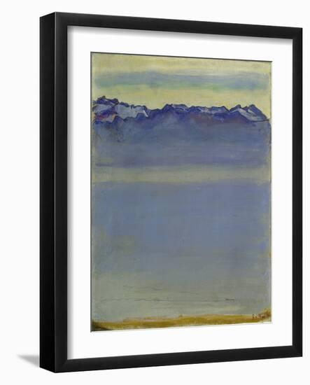 Lake Geneva with the Savoy Alps, 1907 (Oil on Canvas)-Ferdinand Hodler-Framed Giclee Print