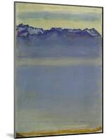 Lake Geneva with the Savoy Alps, 1907 (Oil on Canvas)-Ferdinand Hodler-Mounted Giclee Print