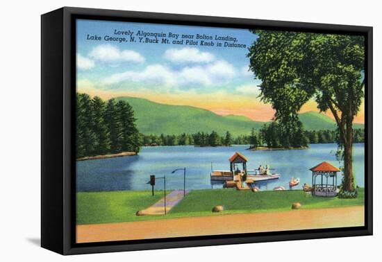 Lake George, New York - Algonquin Bay View of Buck Mt and Pilot Knob-Lantern Press-Framed Stretched Canvas