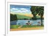 Lake George, New York - Algonquin Bay View of Buck Mt and Pilot Knob-Lantern Press-Framed Premium Giclee Print