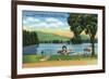 Lake George, New York - Algonquin Bay View of Buck Mt and Pilot Knob-Lantern Press-Framed Premium Giclee Print