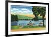 Lake George, New York - Algonquin Bay View of Buck Mt and Pilot Knob-Lantern Press-Framed Premium Giclee Print