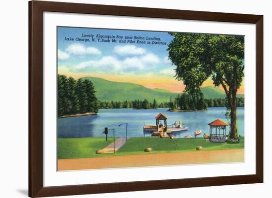 Lake George, New York - Algonquin Bay View of Buck Mt and Pilot Knob-Lantern Press-Framed Art Print