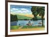 Lake George, New York - Algonquin Bay View of Buck Mt and Pilot Knob-Lantern Press-Framed Art Print