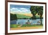 Lake George, New York - Algonquin Bay View of Buck Mt and Pilot Knob-Lantern Press-Framed Art Print