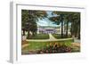 Lake George, New York - Bolton Landing Exterior View of Sagamore Hotel-Lantern Press-Framed Art Print